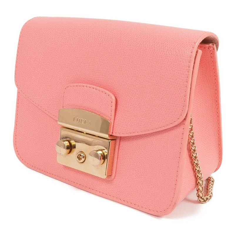 Furla 牛皮皮革Metropolis Mini Bag金扣鏈帶肩背袋-2