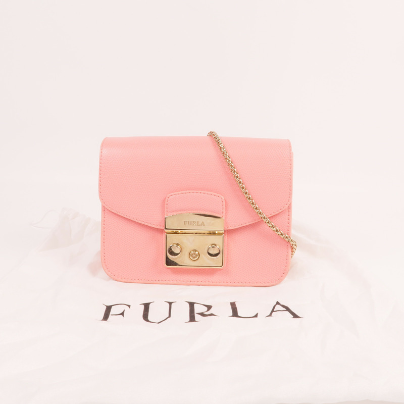 Furla 牛皮皮革Metropolis Mini Bag金扣鏈帶肩背袋-8