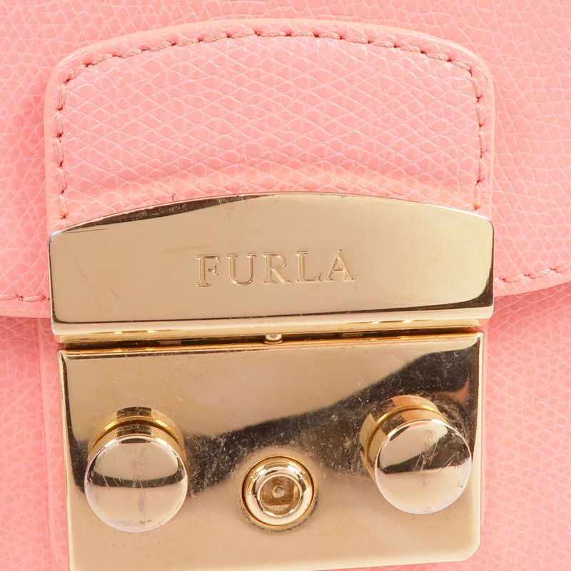 Furla 牛皮皮革Metropolis Mini Bag金扣鏈帶肩背袋-13