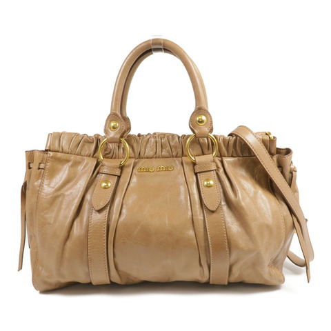 Miu Miu 牛皮皮革2 Way Shoulder Bag金扣手挽肩背兩用袋