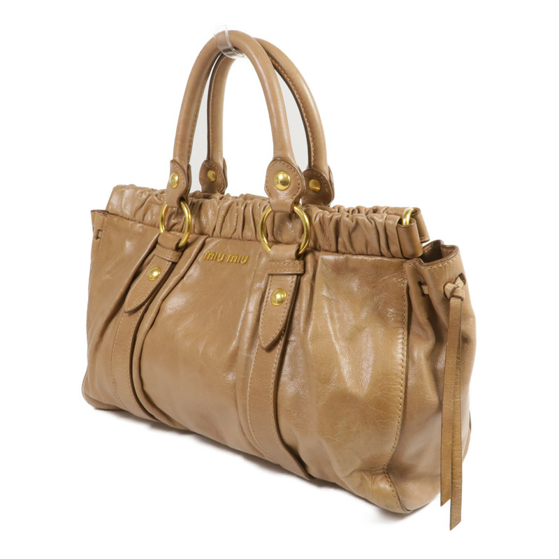 Miu Miu 牛皮皮革2 Way Shoulder Bag金扣手挽肩背兩用袋-2