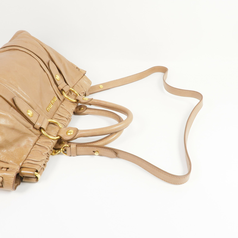 Miu Miu 牛皮皮革2 Way Shoulder Bag金扣手挽肩背兩用袋-7