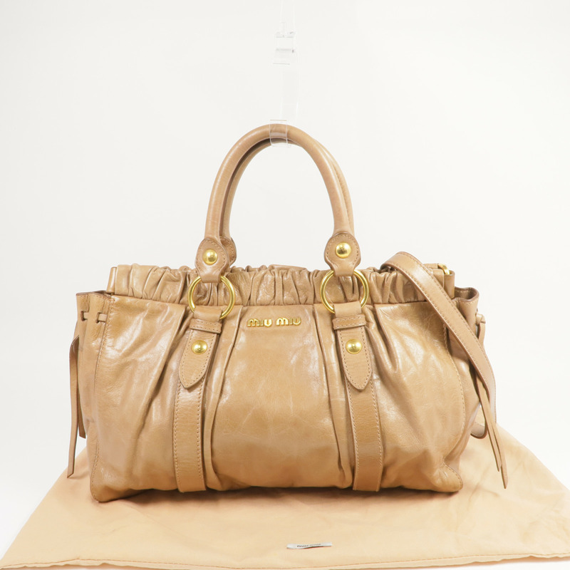 Miu Miu 牛皮皮革2 Way Shoulder Bag金扣手挽肩背兩用袋-8