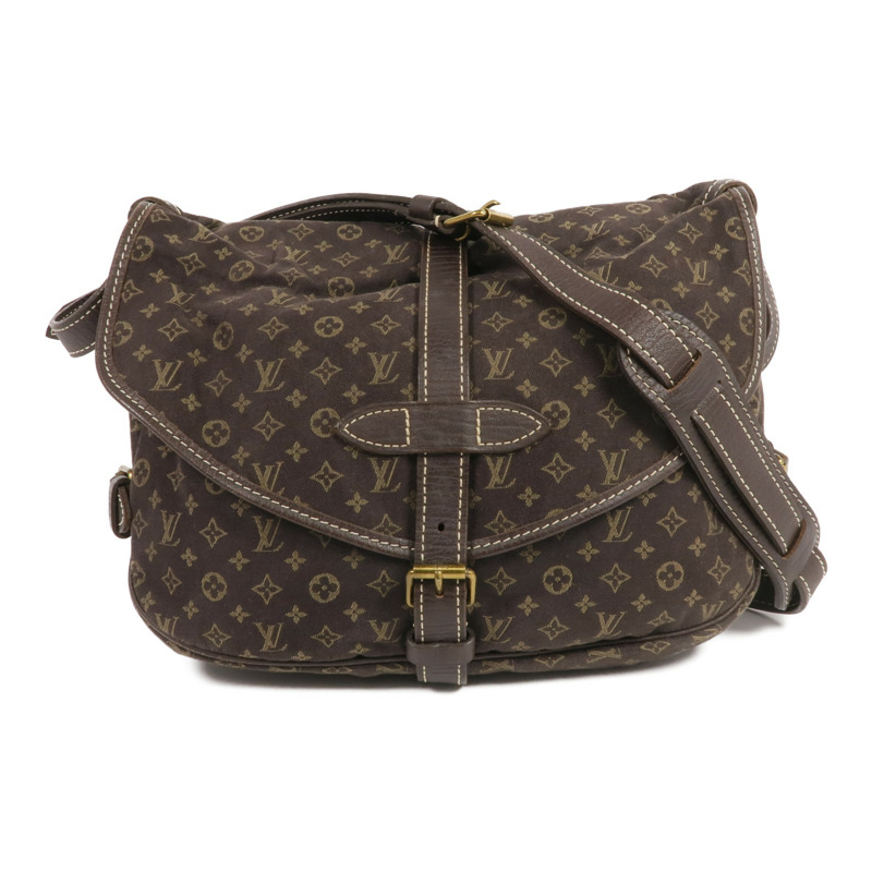 LOUIS VUITTON Monogram Mini Lin Saumur 30金扣肩背袋-0