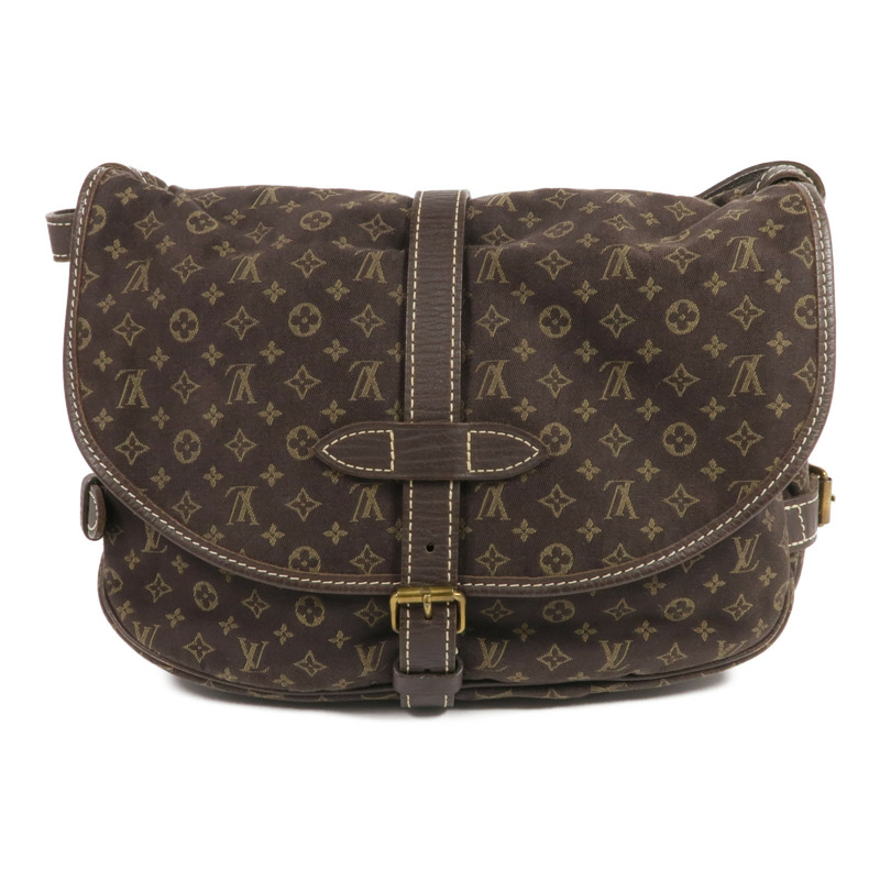 LOUIS VUITTON Monogram Mini Lin Saumur 30金扣肩背袋-1