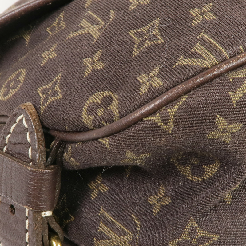 LOUIS VUITTON Monogram Mini Lin Saumur 30金扣肩背袋-13