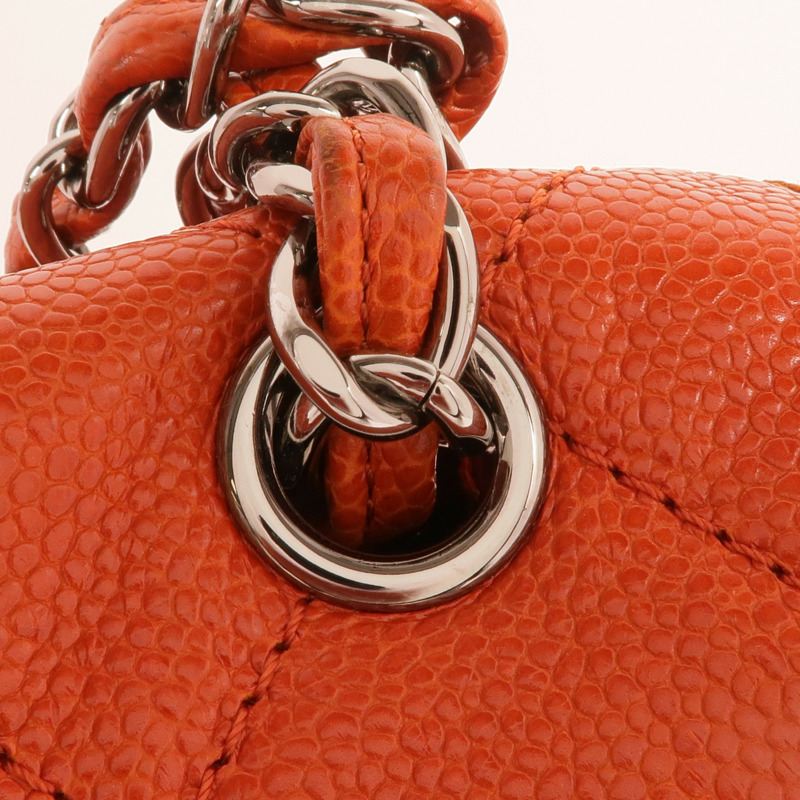 CHANEL 牛皮皮革Chain Shoulder銀扣鏈帶肩背袋-15