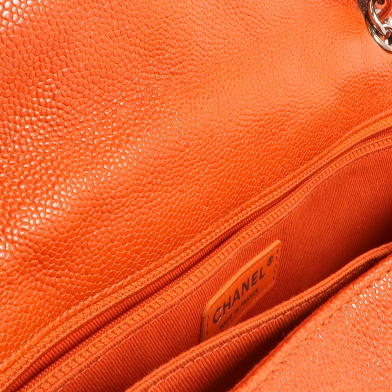 CHANEL 牛皮皮革Chain Shoulder銀扣鏈帶肩背袋-19