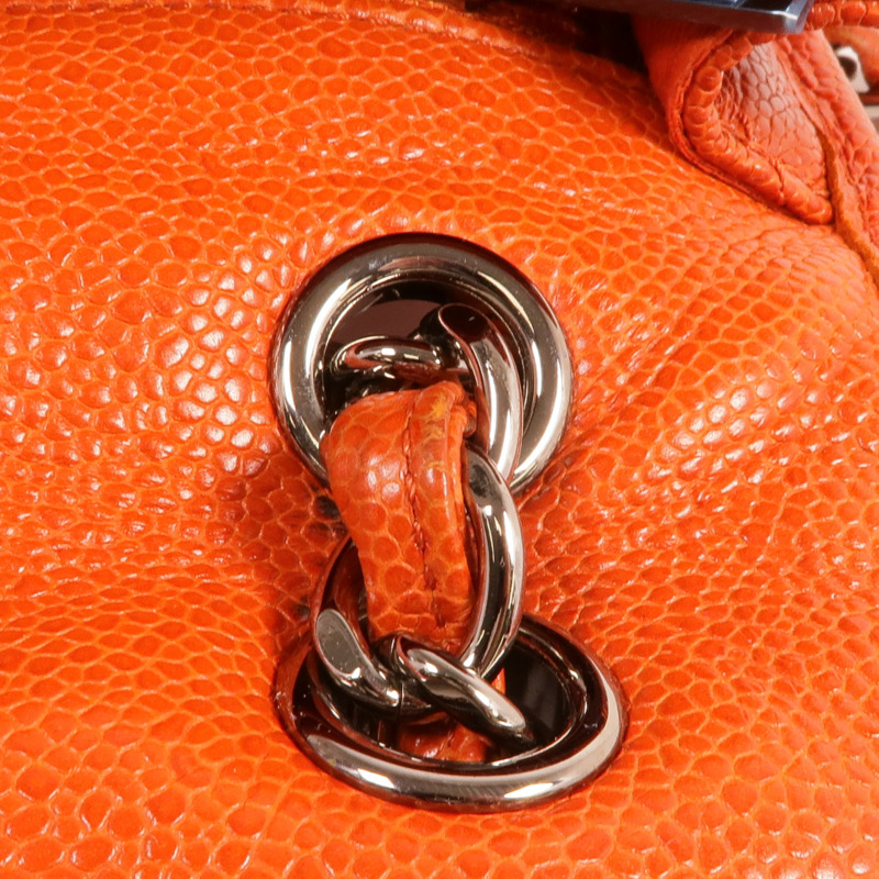 CHANEL 牛皮皮革Chain Shoulder銀扣鏈帶肩背袋-21