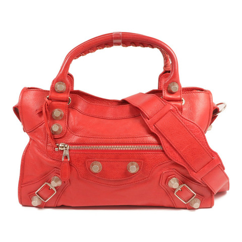 BALENCIAGA 牛皮皮革Giant City Bag銀扣手挽肩背兩用袋