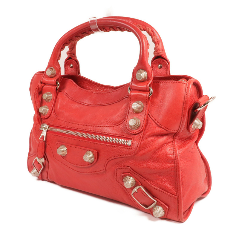 BALENCIAGA 牛皮皮革Giant City Bag銀扣手挽肩背兩用袋-2