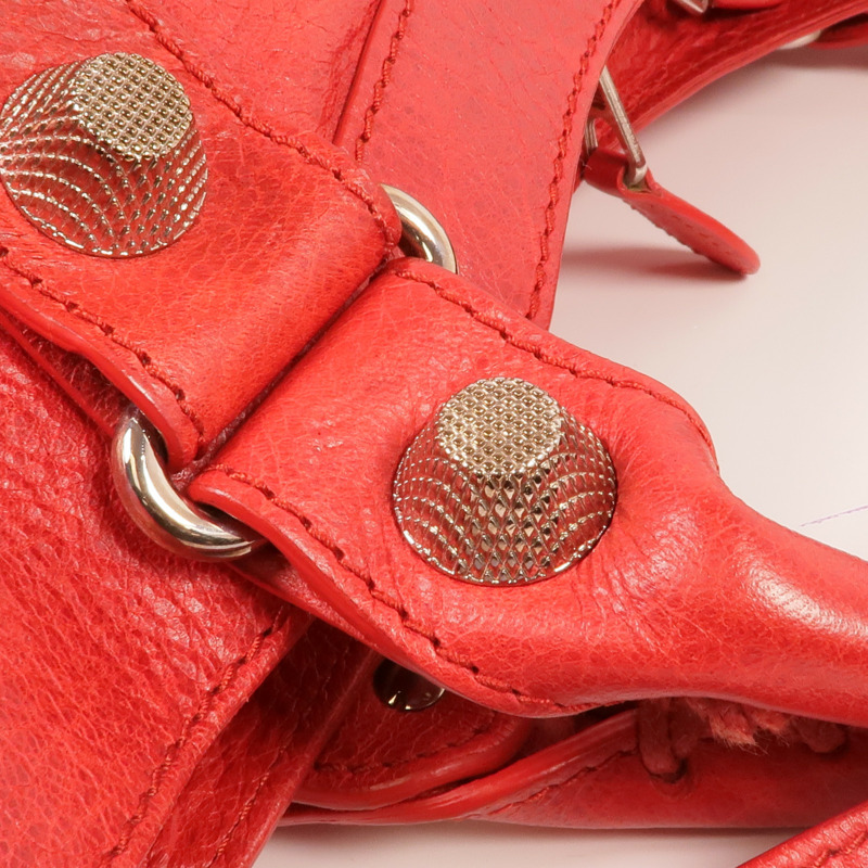 BALENCIAGA 牛皮皮革Giant City Bag銀扣手挽肩背兩用袋-14