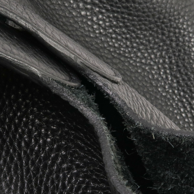 HERMES Clemence皮革Picotin MM銀扣手挽袋Noir-14