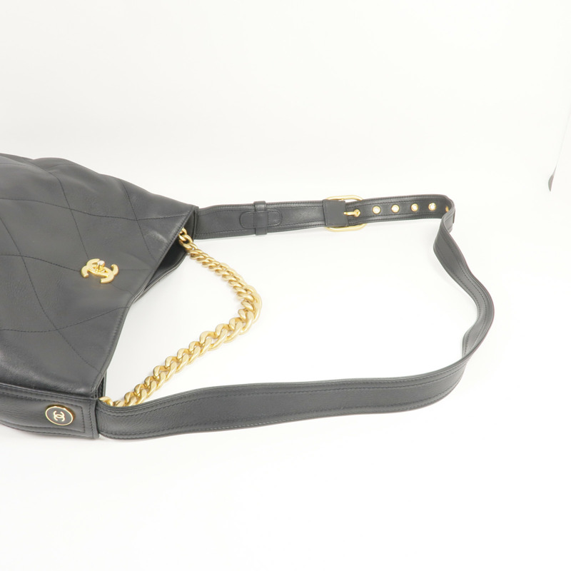 CHANEL 牛皮皮革Easy Mood Hobo Large金扣手挽肩背兩用袋-7