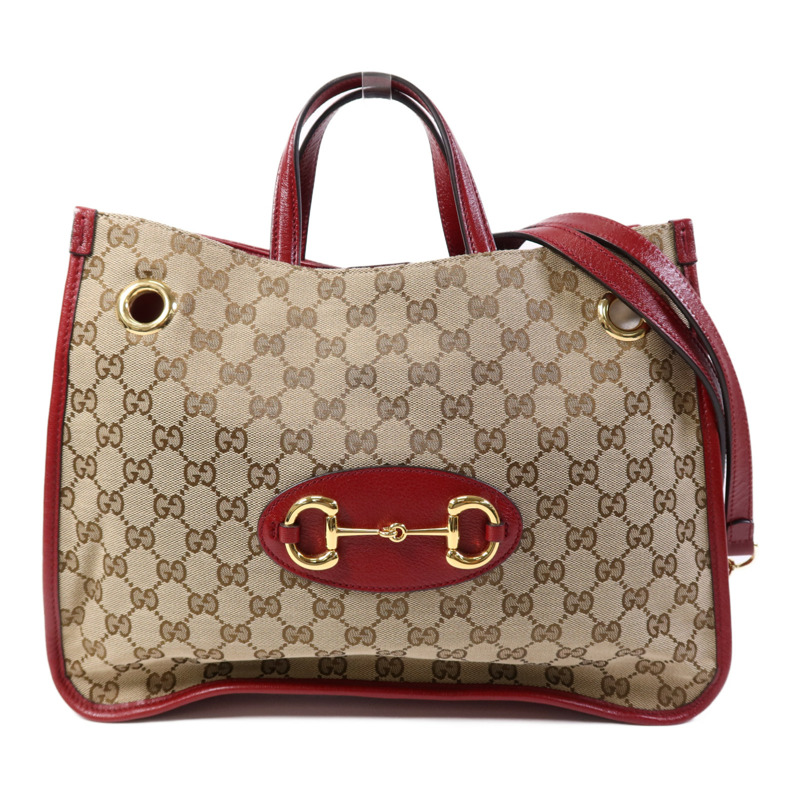 GUCCI 帆布2 Way Shoulder Bag金扣鏈帶手挽肩背兩用袋-0