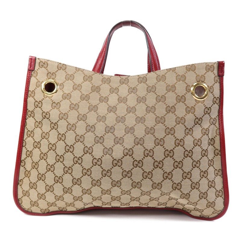 GUCCI 帆布2 Way Shoulder Bag金扣鏈帶手挽肩背兩用袋-1