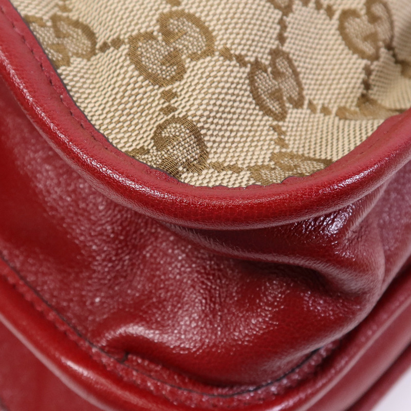 GUCCI 帆布2 Way Shoulder Bag金扣鏈帶手挽肩背兩用袋-5