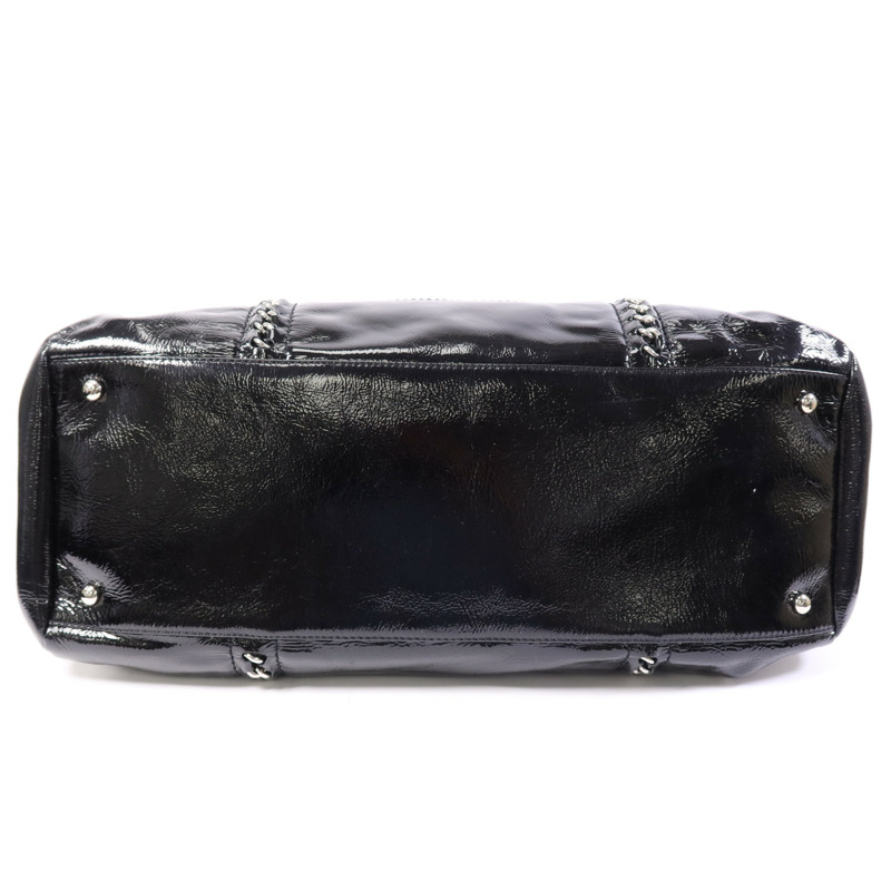 CHANEL 漆皮皮革Shoulder Bag銀扣鏈帶肩背袋-3