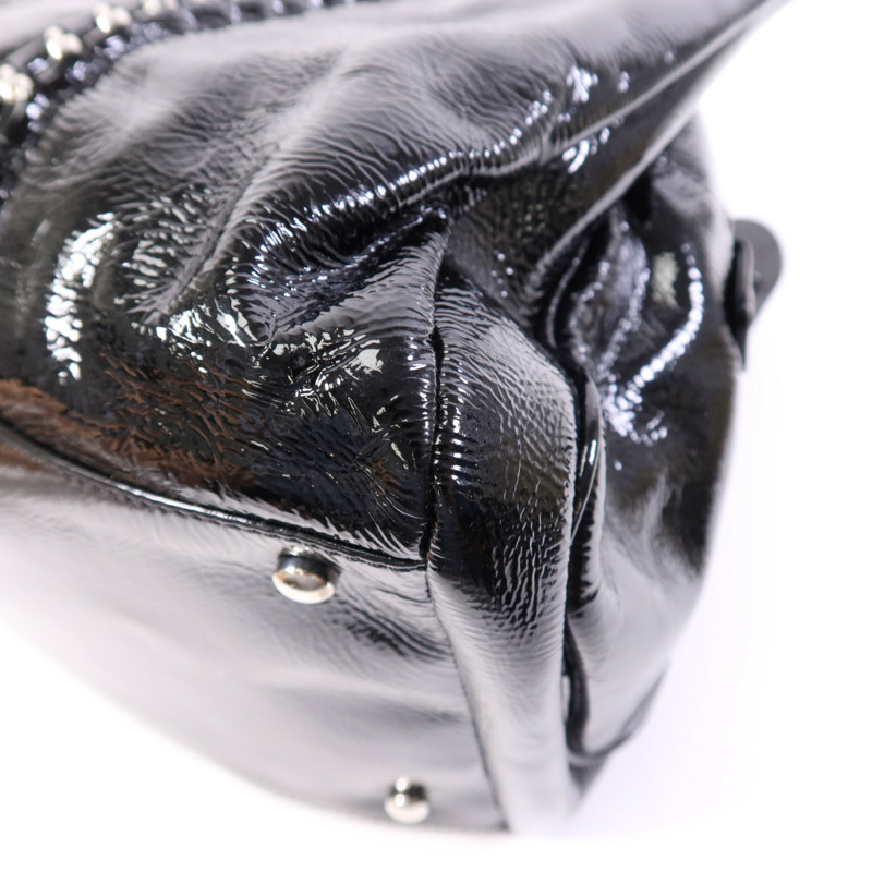 CHANEL 漆皮皮革Shoulder Bag銀扣鏈帶肩背袋-8