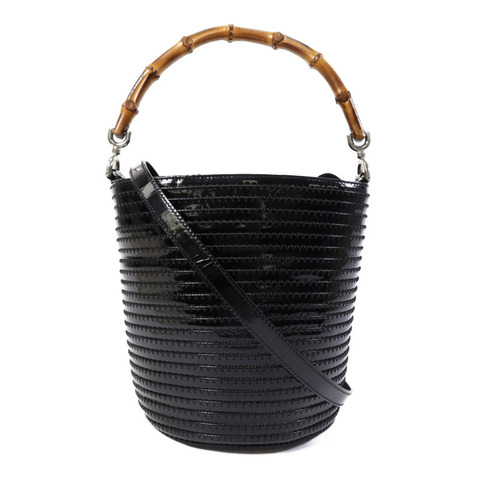 GUCCI 漆皮皮革Shoulder Bag銀扣肩背袋