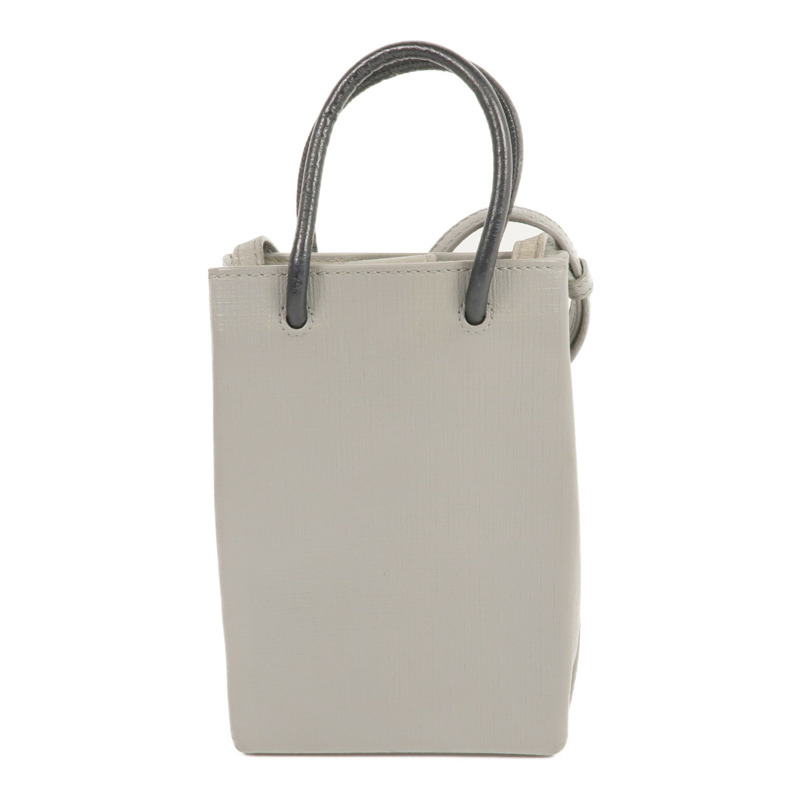 BALENCIAGA 牛皮皮革Mini Shopping Phone Holder銀扣手挽肩背兩用袋-1