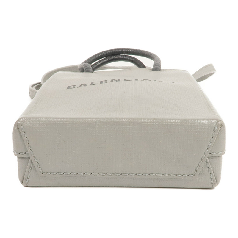 BALENCIAGA 牛皮皮革Mini Shopping Phone Holder銀扣手挽肩背兩用袋-3