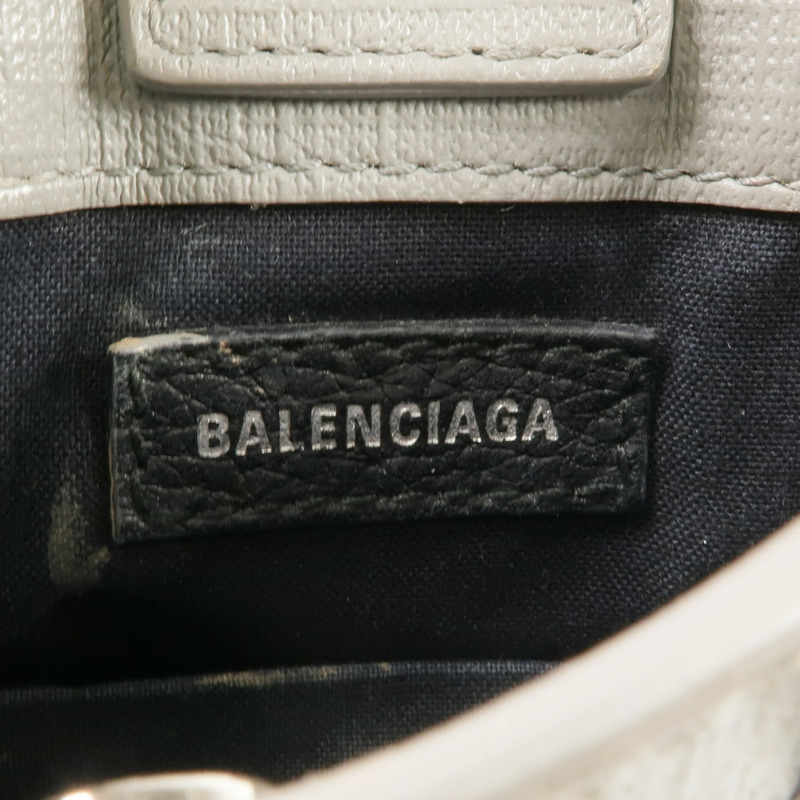 BALENCIAGA 牛皮皮革Mini Shopping Phone Holder銀扣手挽肩背兩用袋-5