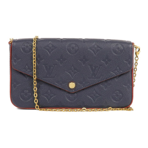 LOUIS VUITTON Monogram Empreinte Felicie Pochette金扣鏈帶肩背袋