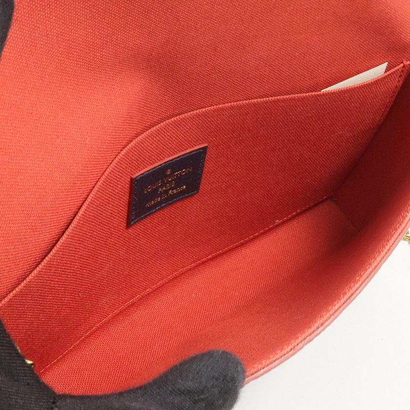 LOUIS VUITTON Monogram Empreinte Felicie Pochette金扣鏈帶肩背袋-4