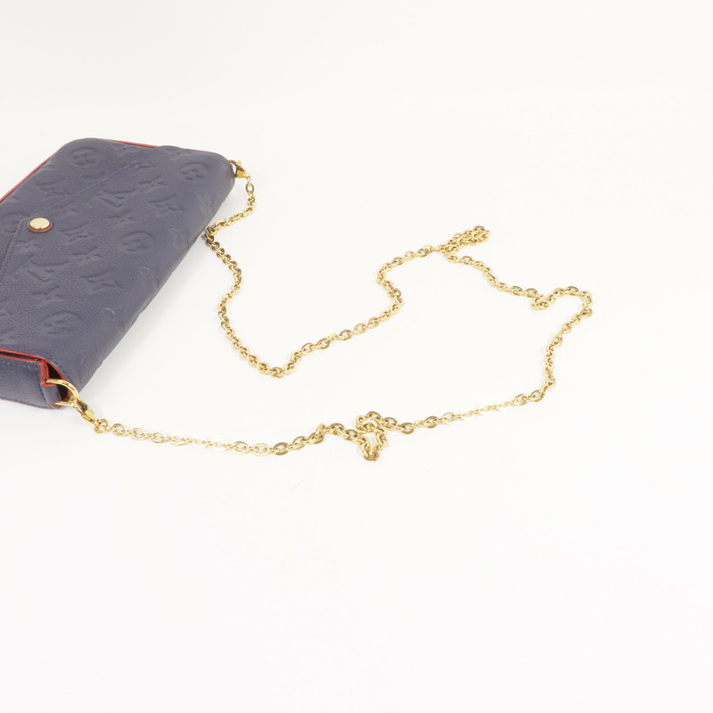 LOUIS VUITTON Monogram Empreinte Felicie Pochette金扣鏈帶肩背袋-6