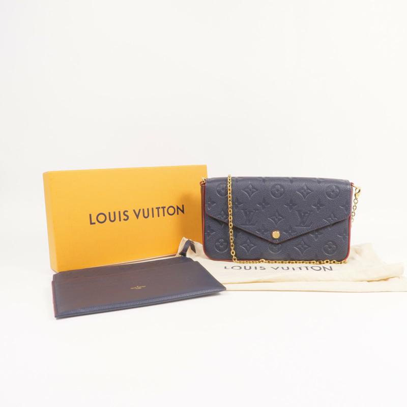 LOUIS VUITTON Monogram Empreinte Felicie Pochette金扣鏈帶肩背袋-7