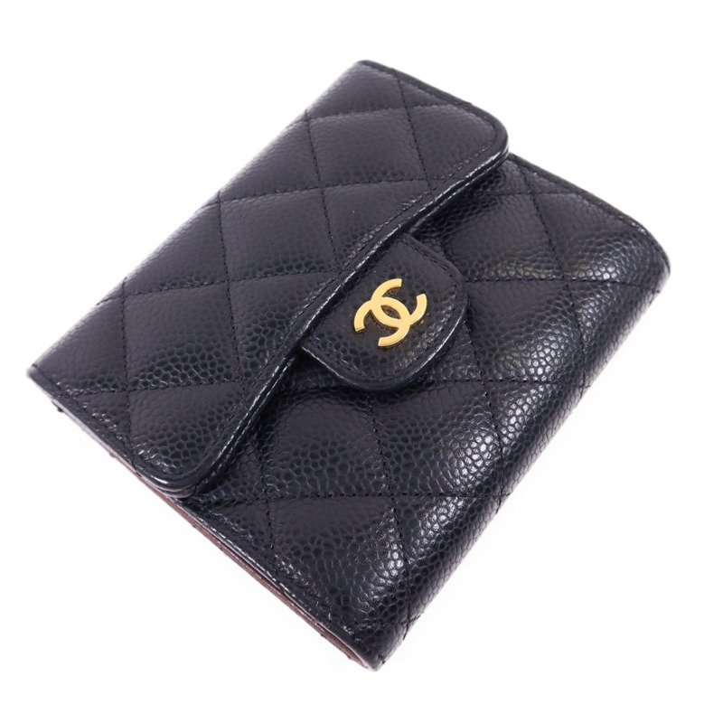 CHANEL 牛皮皮革Trifold Wallet金扣錢包-2