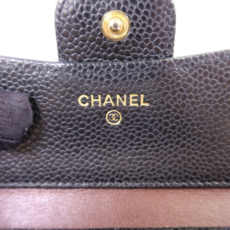 CHANEL 牛皮皮革Trifold Wallet金扣錢包-7