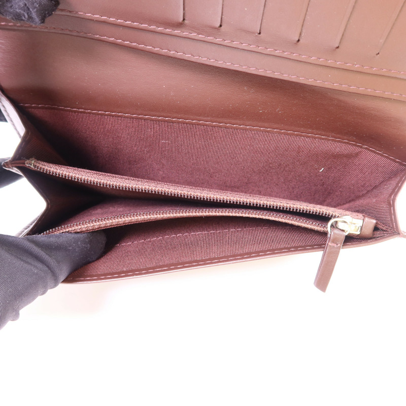 CHANEL 牛皮皮革Bifold Long Wallet銀扣長錢包-6