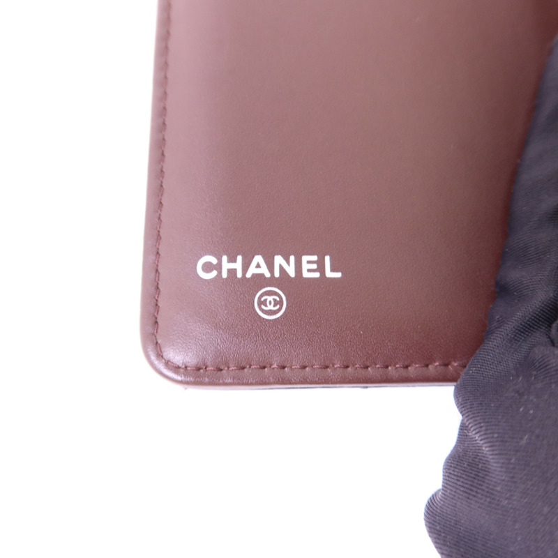 CHANEL 牛皮皮革Bifold Long Wallet銀扣長錢包-7
