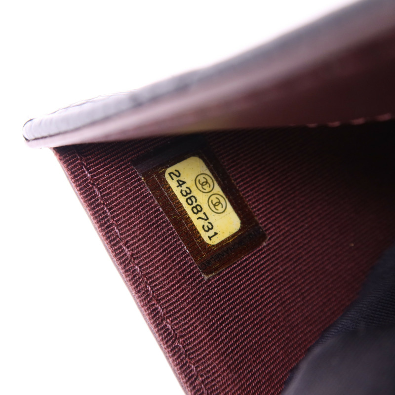 CHANEL 牛皮皮革Bifold Long Wallet銀扣長錢包-9