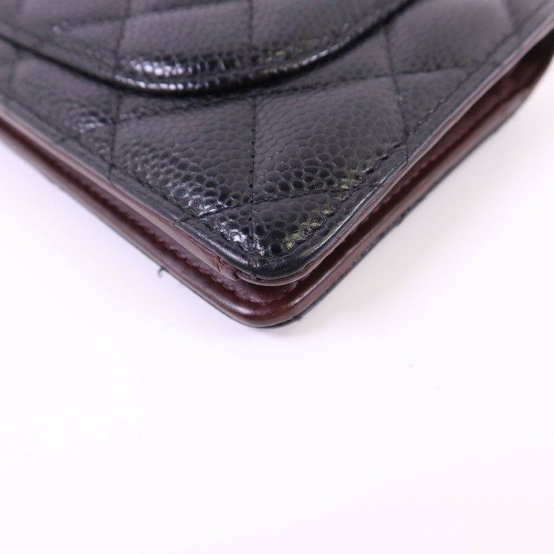 CHANEL 牛皮皮革Bifold Long Wallet銀扣長錢包-14