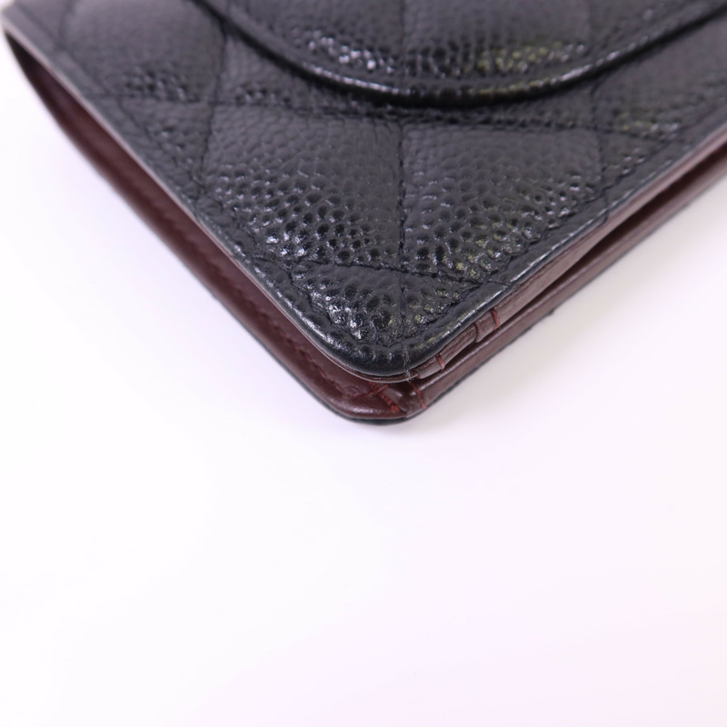 CHANEL 牛皮皮革Bifold Long Wallet銀扣長錢包-15