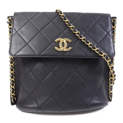 CHANEL 牛皮皮革Chain Shoulder Bag金扣鏈帶肩背袋