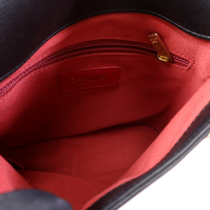 CHANEL 牛皮皮革Chain Shoulder Bag金扣鏈帶肩背袋-4