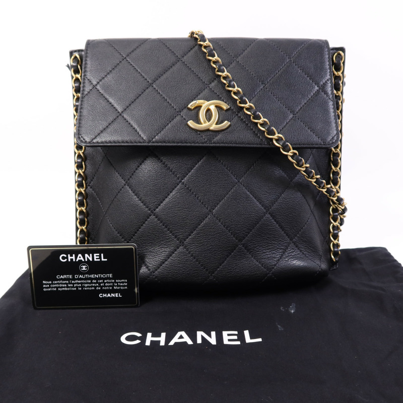 CHANEL 牛皮皮革Chain Shoulder Bag金扣鏈帶肩背袋-8