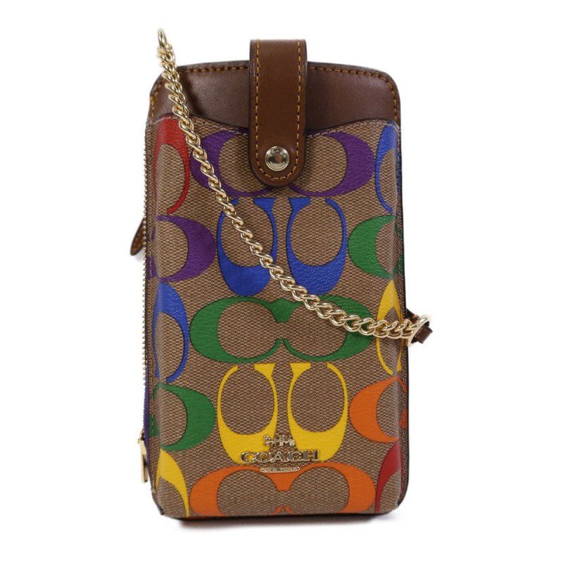 COACH 帆布Phone Case金扣肩背袋-0