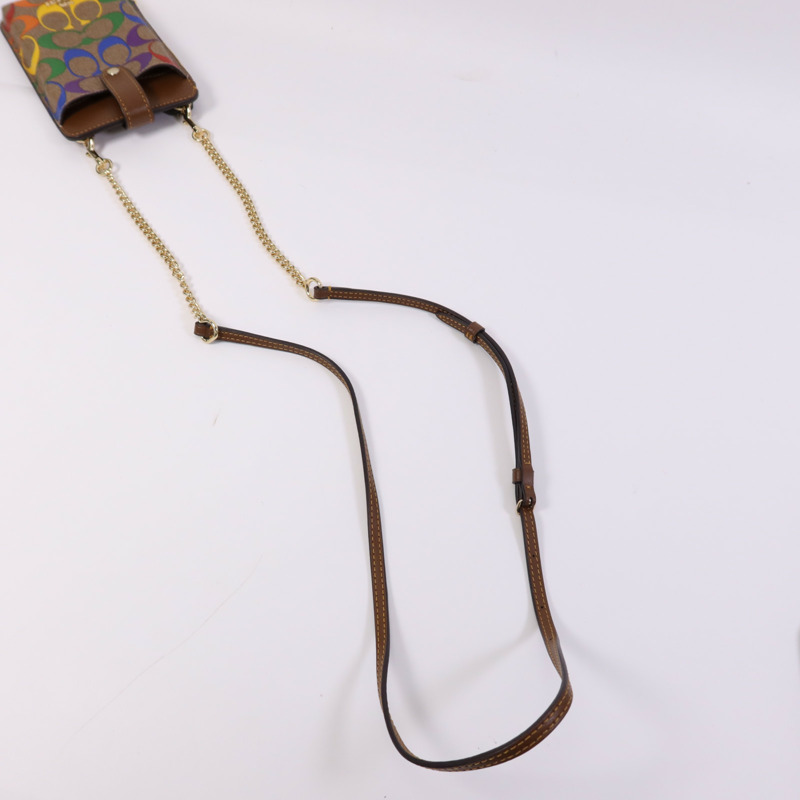 COACH 帆布Phone Case金扣肩背袋-8