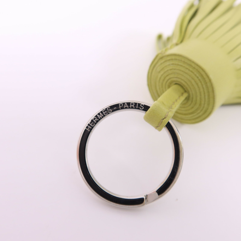 HERMES Milo皮革Carmen銀扣鎖匙扣-5