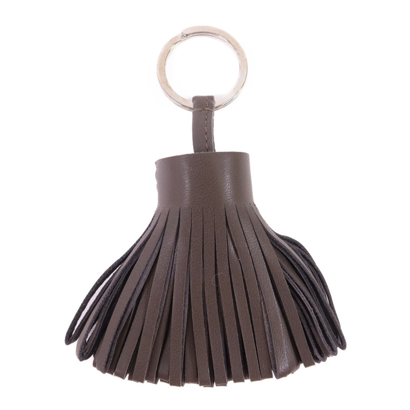 HERMES Milo皮革Carmen銀扣鎖匙扣-0