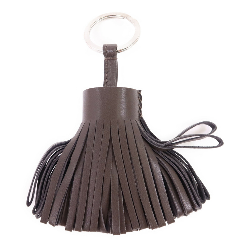 HERMES Milo皮革Carmen銀扣鎖匙扣-1