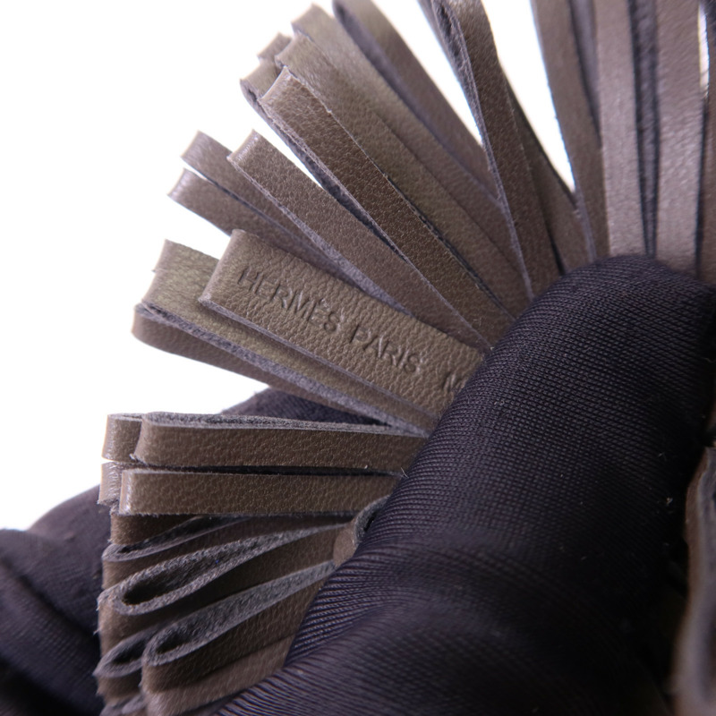 HERMES Milo皮革Carmen銀扣鎖匙扣-6