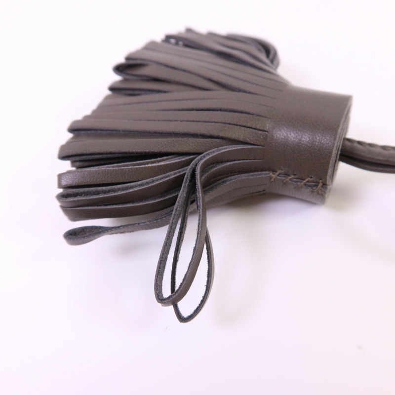 HERMES Milo皮革Carmen銀扣鎖匙扣-10