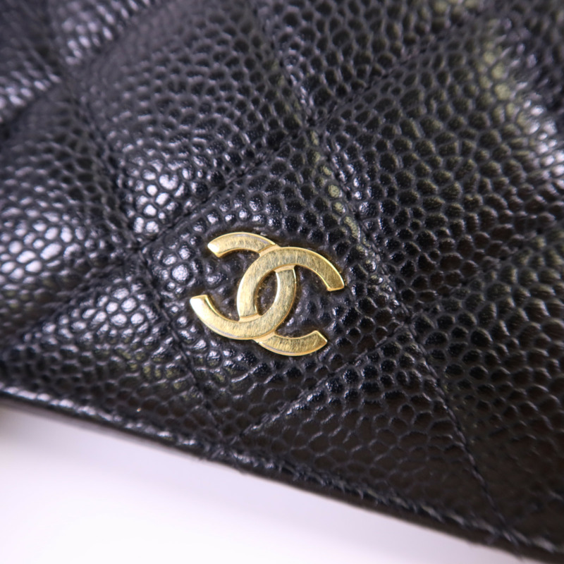 CHANEL 牛皮皮革Long Bifold Wallet金扣長錢包-10