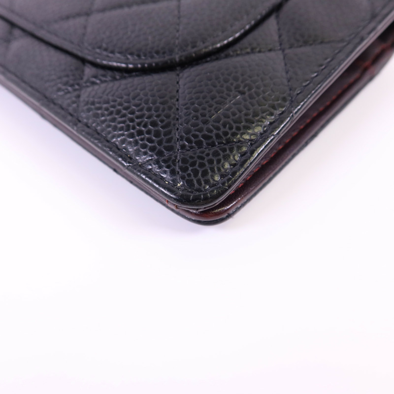 CHANEL 牛皮皮革Long Bifold Wallet金扣長錢包-13